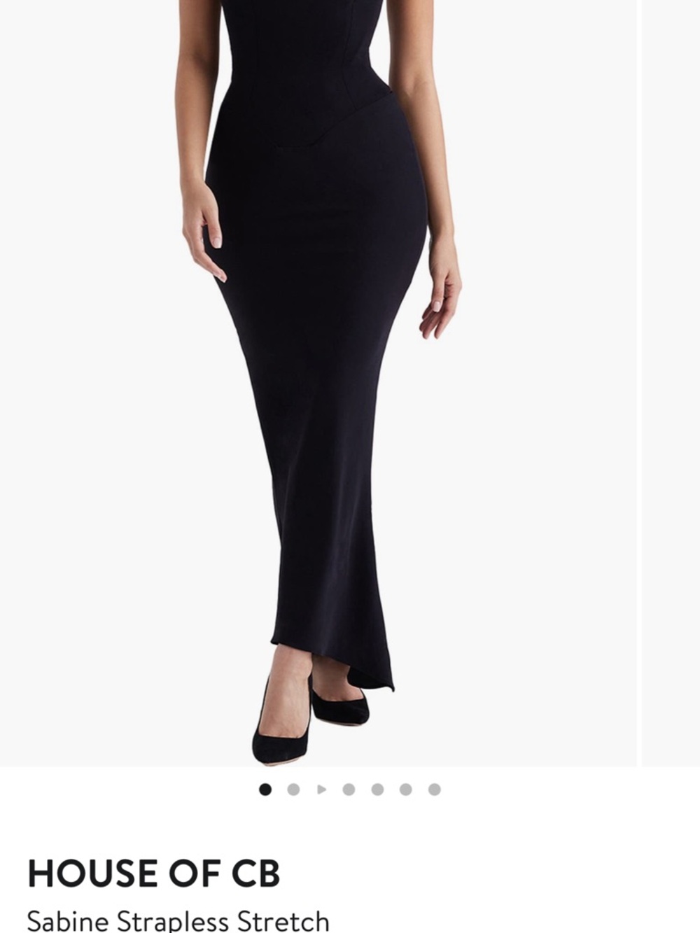 House of CB Black Strapless Maxi Skirt